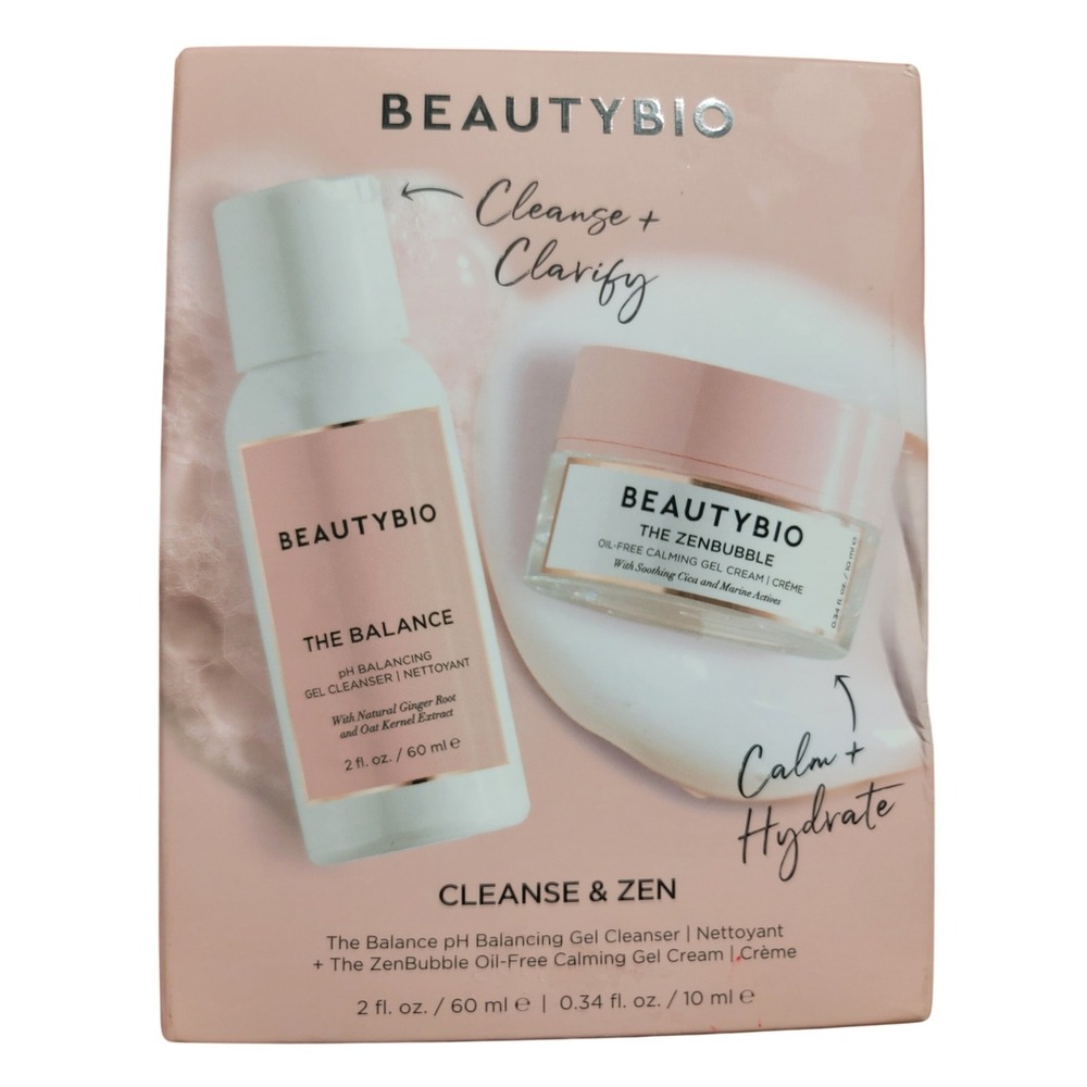 BeautyBio Cleanse & Zen Set The Balance Cleanser & The ZenBubble Gel Cream New